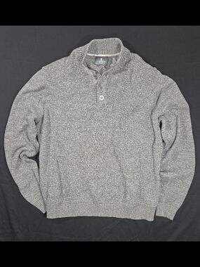 G.H. Bass & Co. Men's Heather Gray Zip-Front Knit Sweater